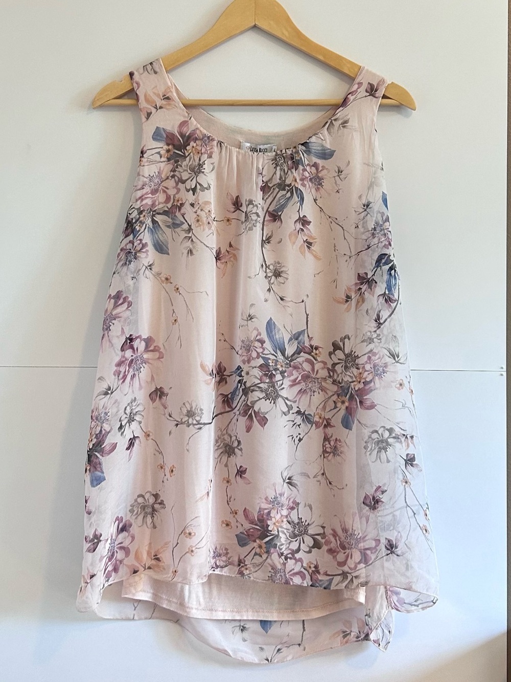 Luisa Ricci Made in Italy Floral Silk Sleeveless Top Women’s Medium Cottagecore